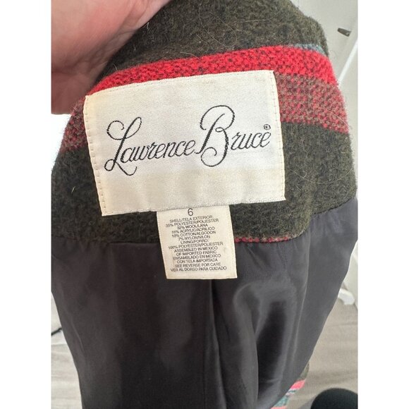 LAWRENCE BRUCE Vintage Wool Blend Striped Jacket Blazer Size 6 - Picture 5 of 7